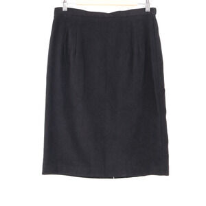 Black Vegan Suede Pencil Skirt Women Holiday Party Office Closet‎ Staple Size 8